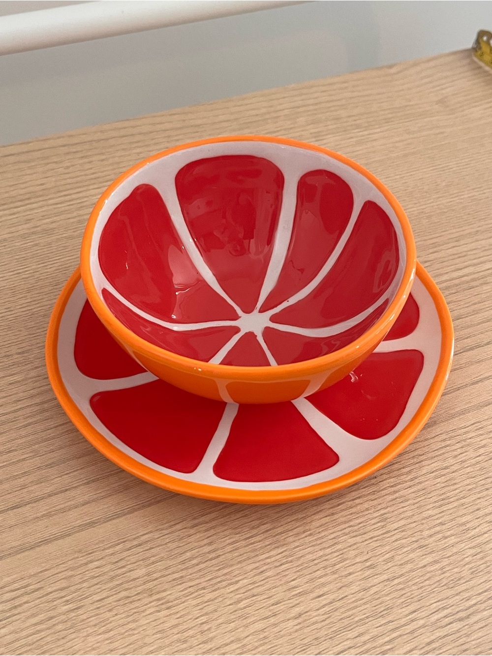 Grapefruit Citrus Bowl and Plate Set Summer Fruit by Tabitha Brown